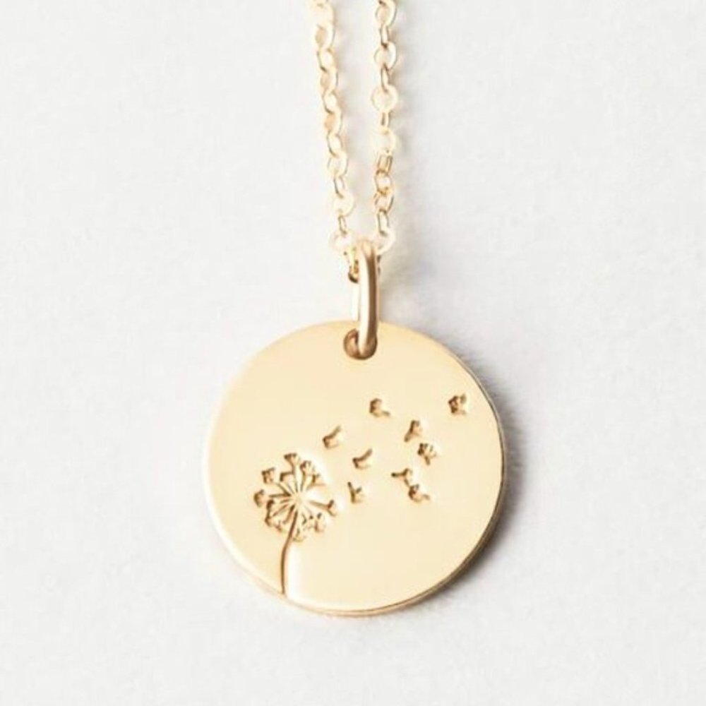 Dandelion Wish Minimal Boho Flora Charm Necklace - Picture 9 of 15